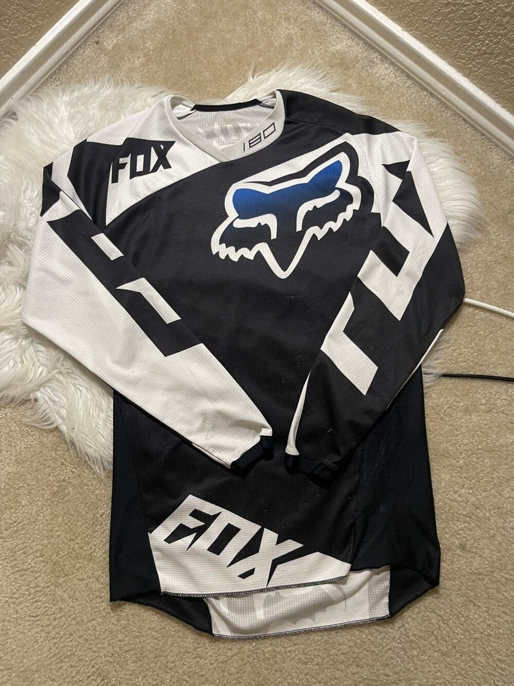 Fox Racing 180 Jersey Men S White Mesh Long Sleeve MX Motocross Shirt Riding ATV